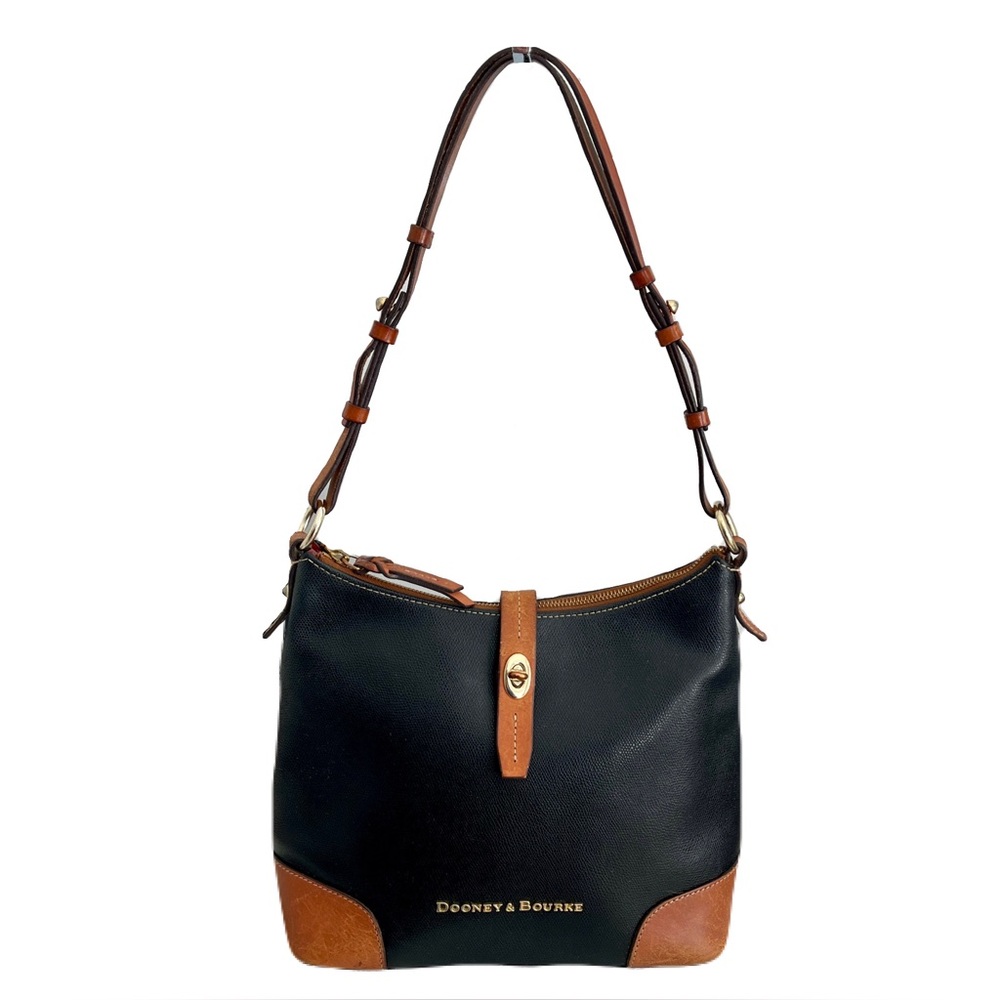 Dooney & Bourke Black and Brown Textured Leather ‘Claremont’ Hobo Bag